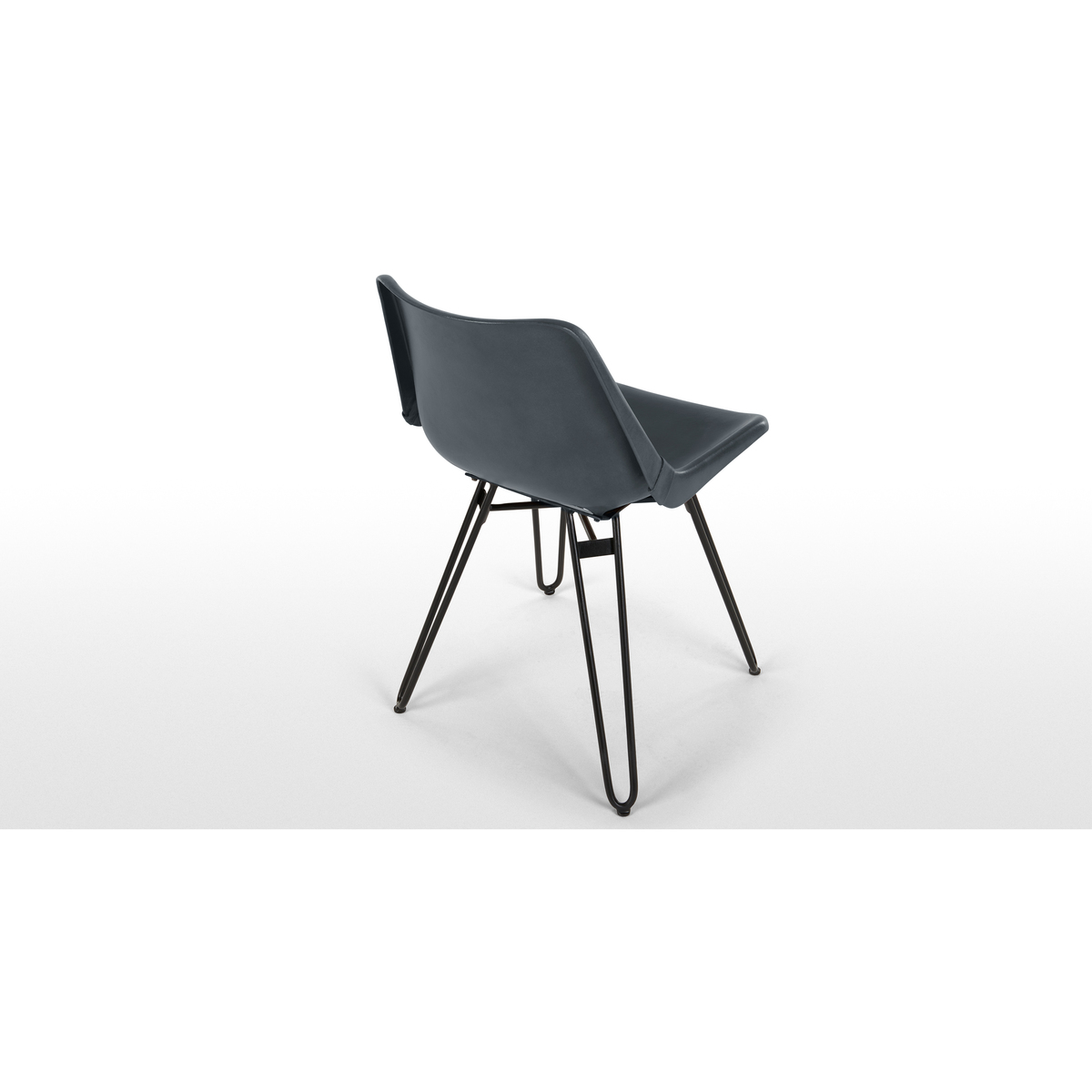 Set of 2 Kendal Dining Chairs, Grey leather and Black – image 5