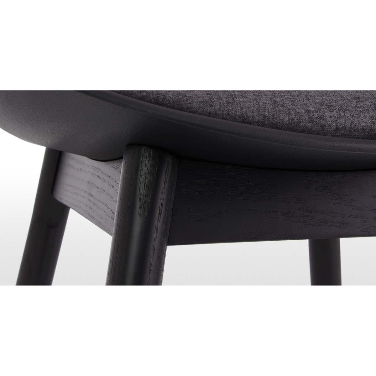 Set of 2 Thelma dining chairs, Black and grey fabric – image 4
