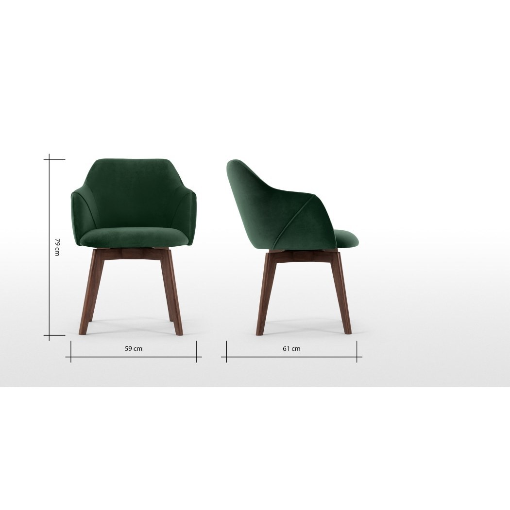 Lule - Lule Office Chair, Pine Green Velvet – image 4