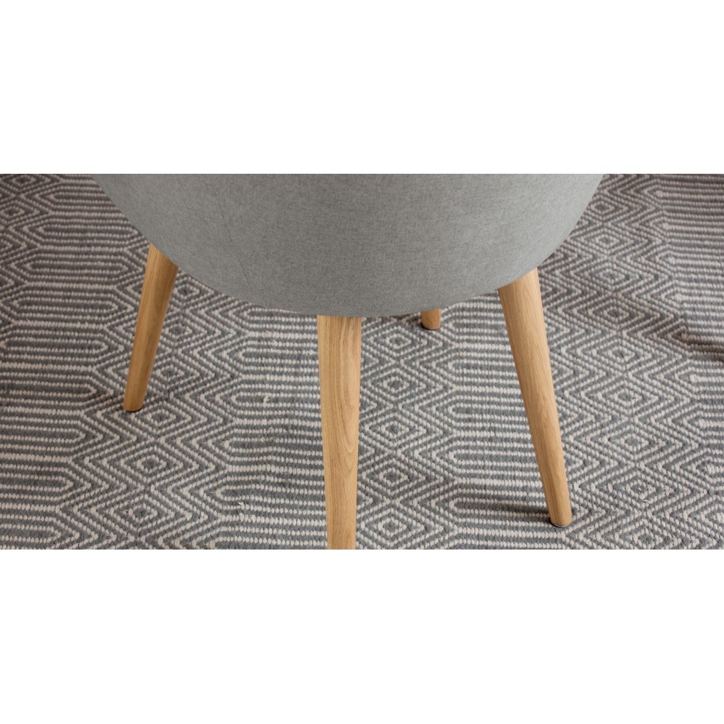 Stig - Set of 2 Stig High Back Carver Dining Chairs, Manhattan Grey and Oak – image 5