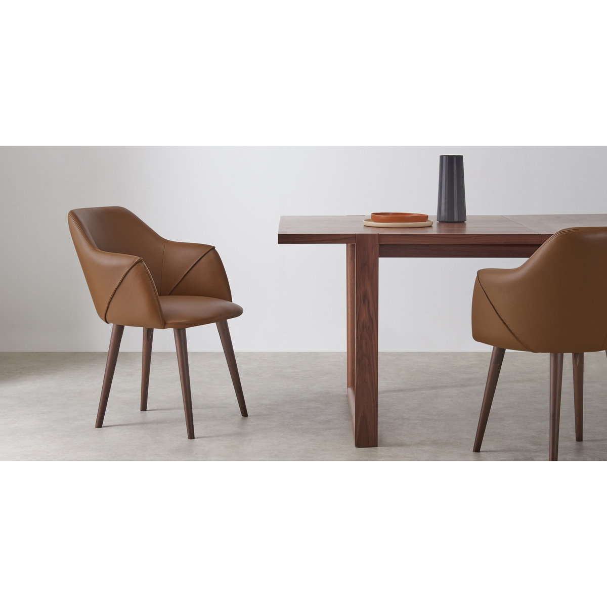 Lule Carver Chair, Tan Leather & Walnut – image 2