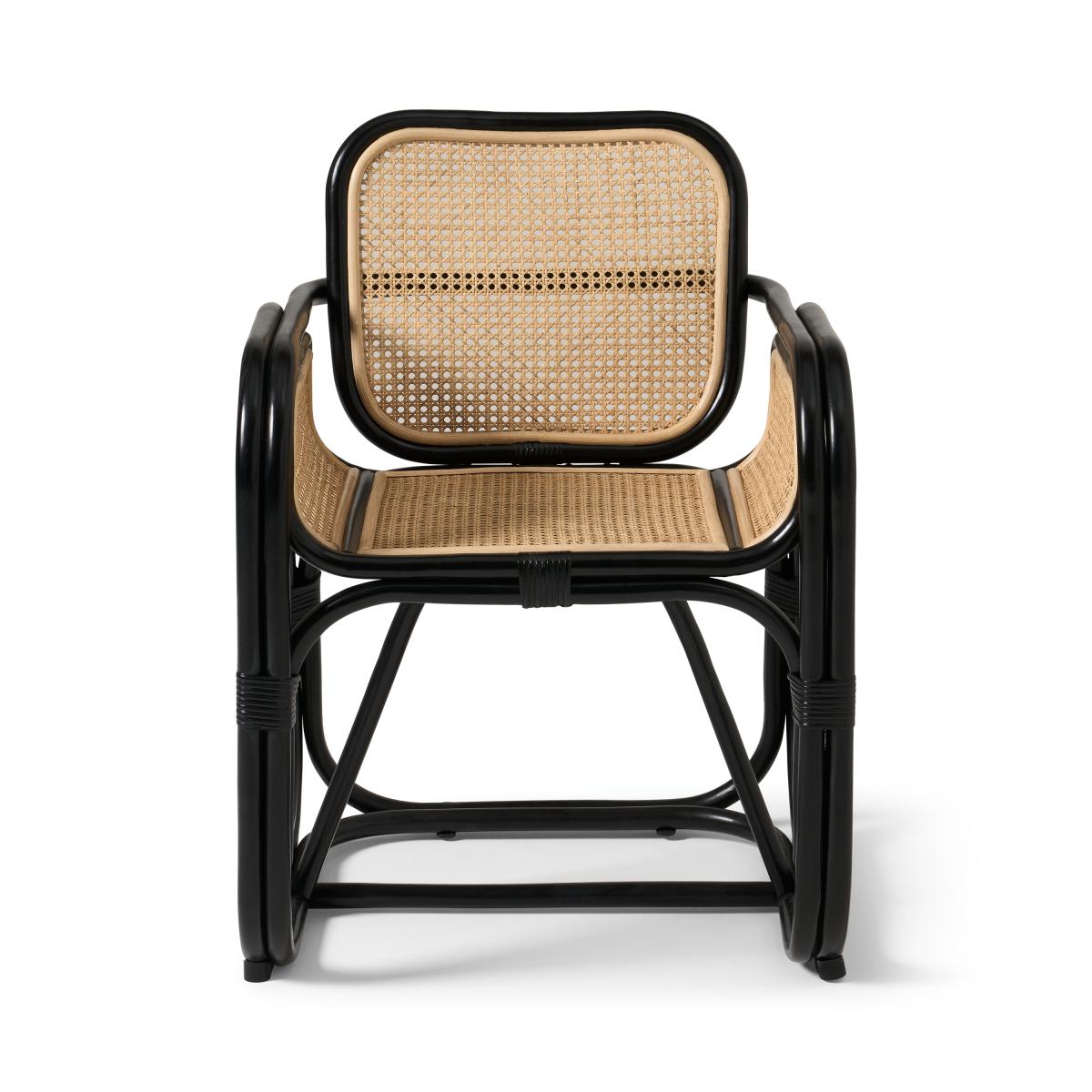 Rui Carver Dining Chair, Black Cane & Rattan – image 2