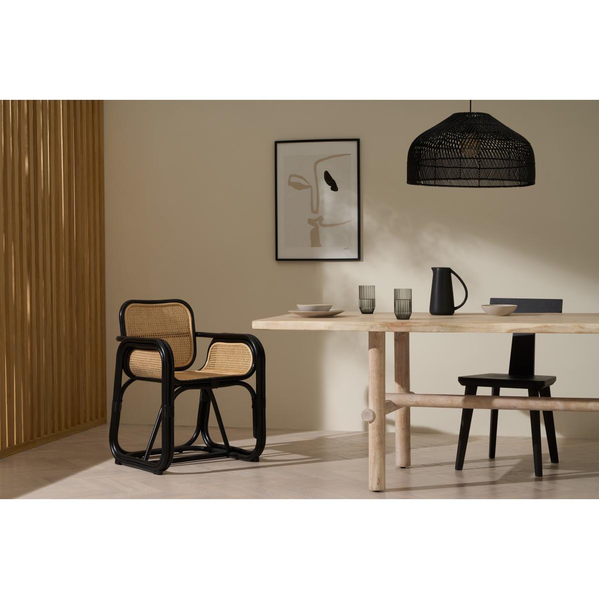 Rui Carver Dining Chair, Black Cane & Rattan – image 4