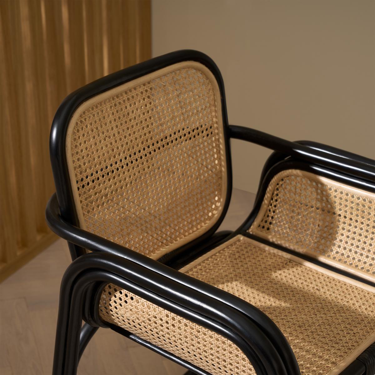 Rui Carver Dining Chair, Black Cane & Rattan – image 10