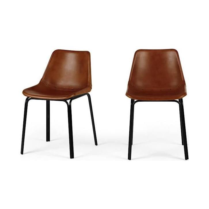 Lodi - Set of 2 Lodi Dining Chairs, Tan and Black – image 1