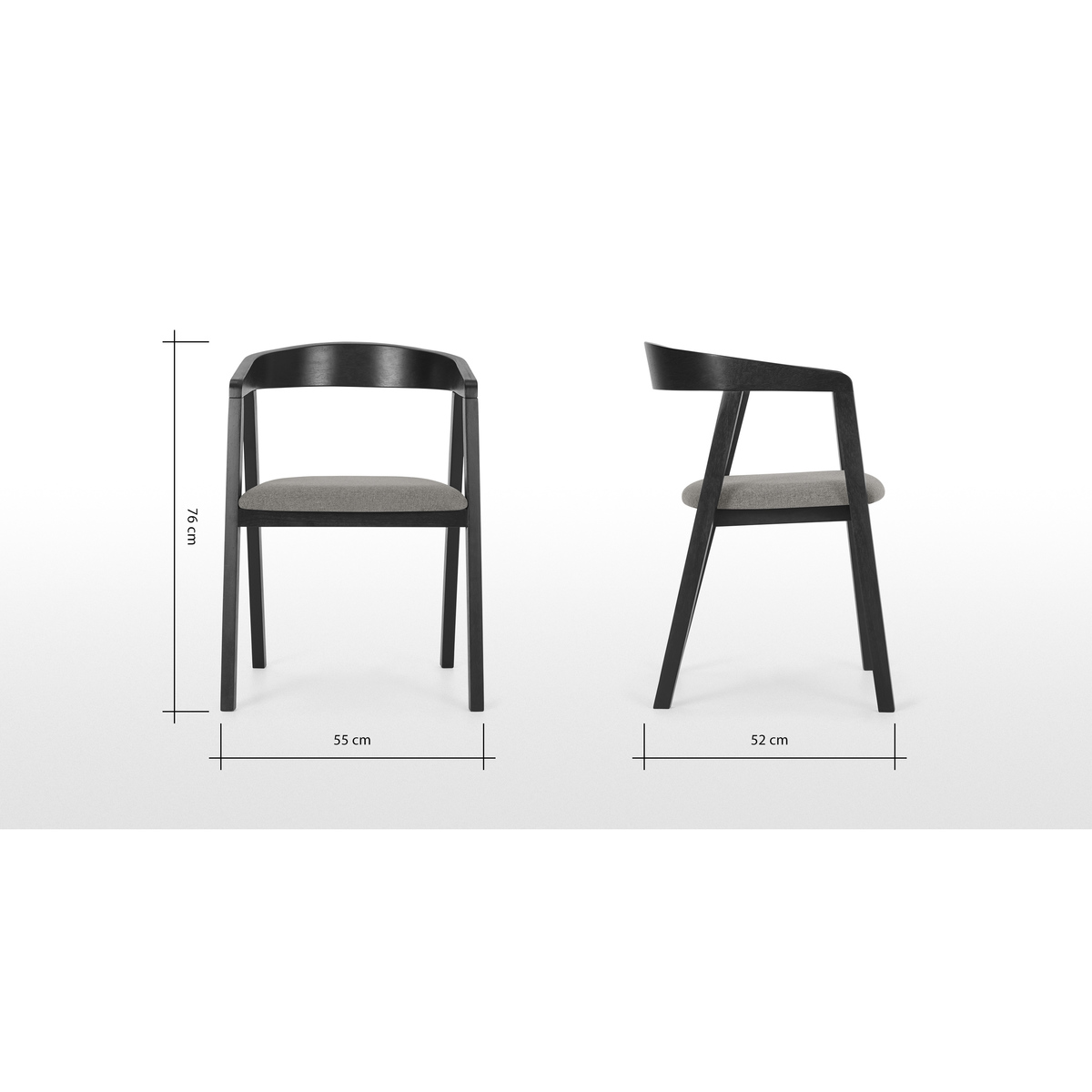 Placido Carver Dining Chair, Black & Cool Grey – image 7