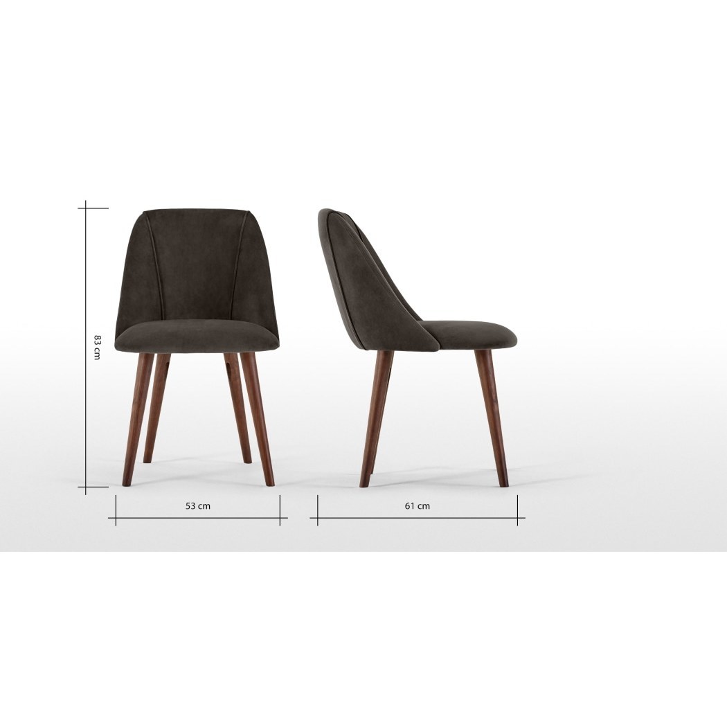 Lule - Set of 2 Lule Dining Chairs, Otter Grey Velvet – image 5