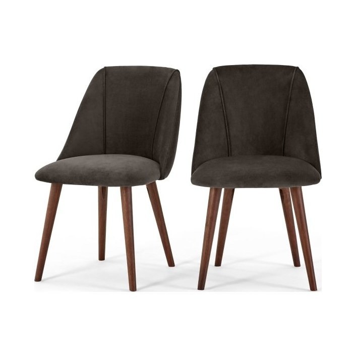 Lule - Set of 2 Lule Dining Chairs, Otter Grey Velvet – image 1