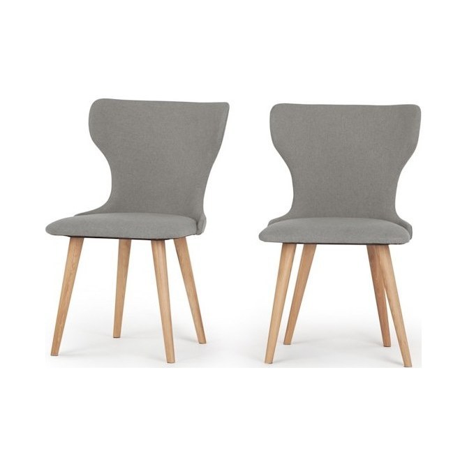 Bjorg - Set of 2 Bjorg Dining Chairs, Manhattan Grey and Oak – image 2