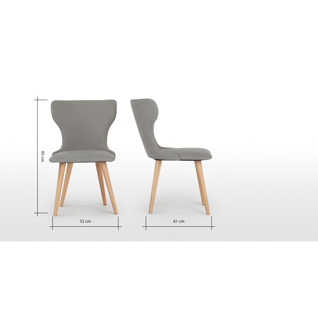 Bjorg - Set of 2 Bjorg Dining Chairs, Manhattan Grey and Oak – image 8
