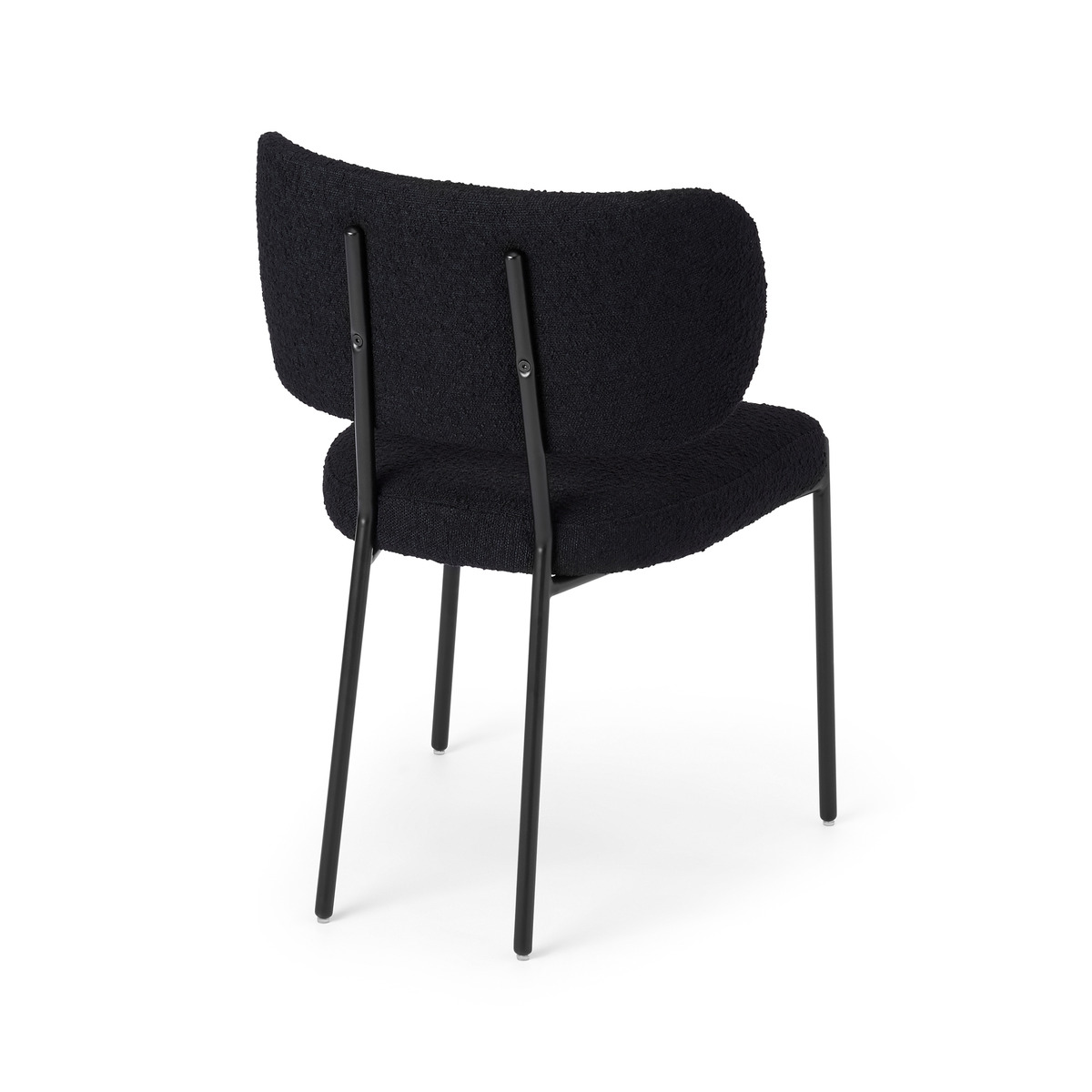 Asare Dining Chair, Black Boucle with Black Leg – image 5