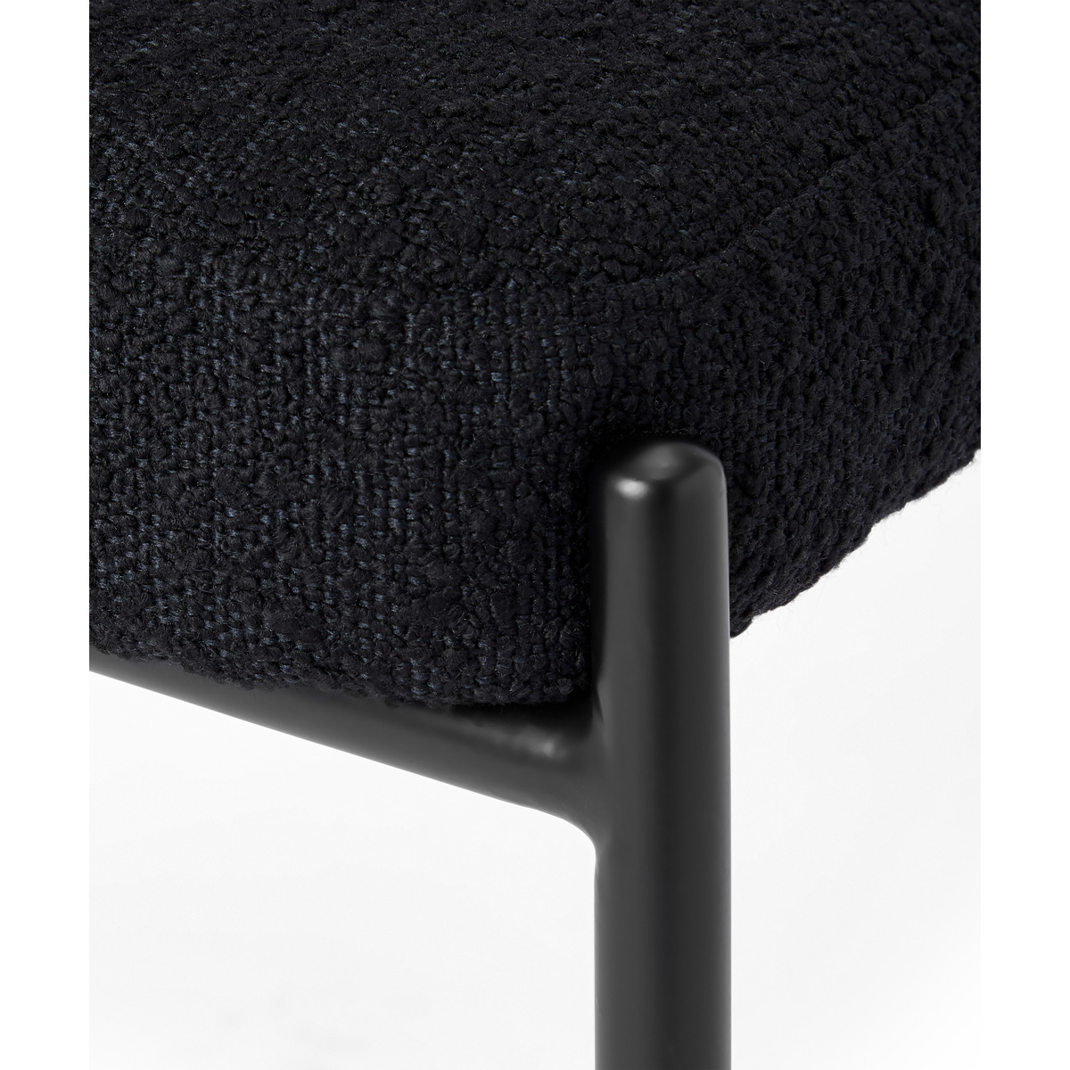 Asare Dining Chair, Black Boucle with Black Leg – image 8