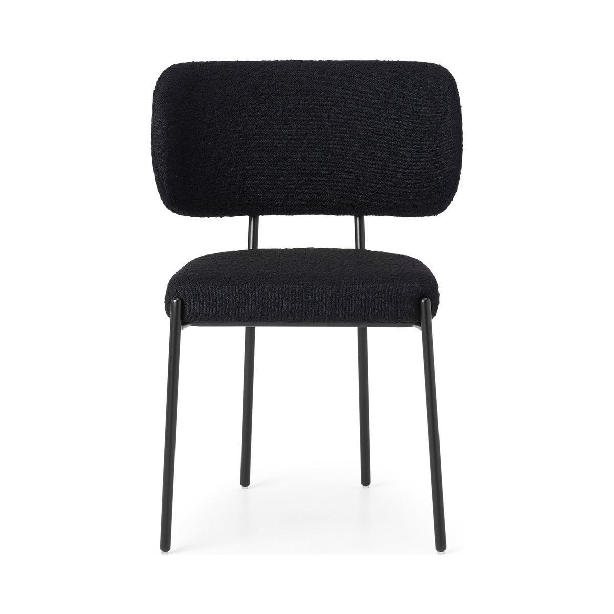 Asare Dining Chair, Black Boucle with Black Leg – image 2