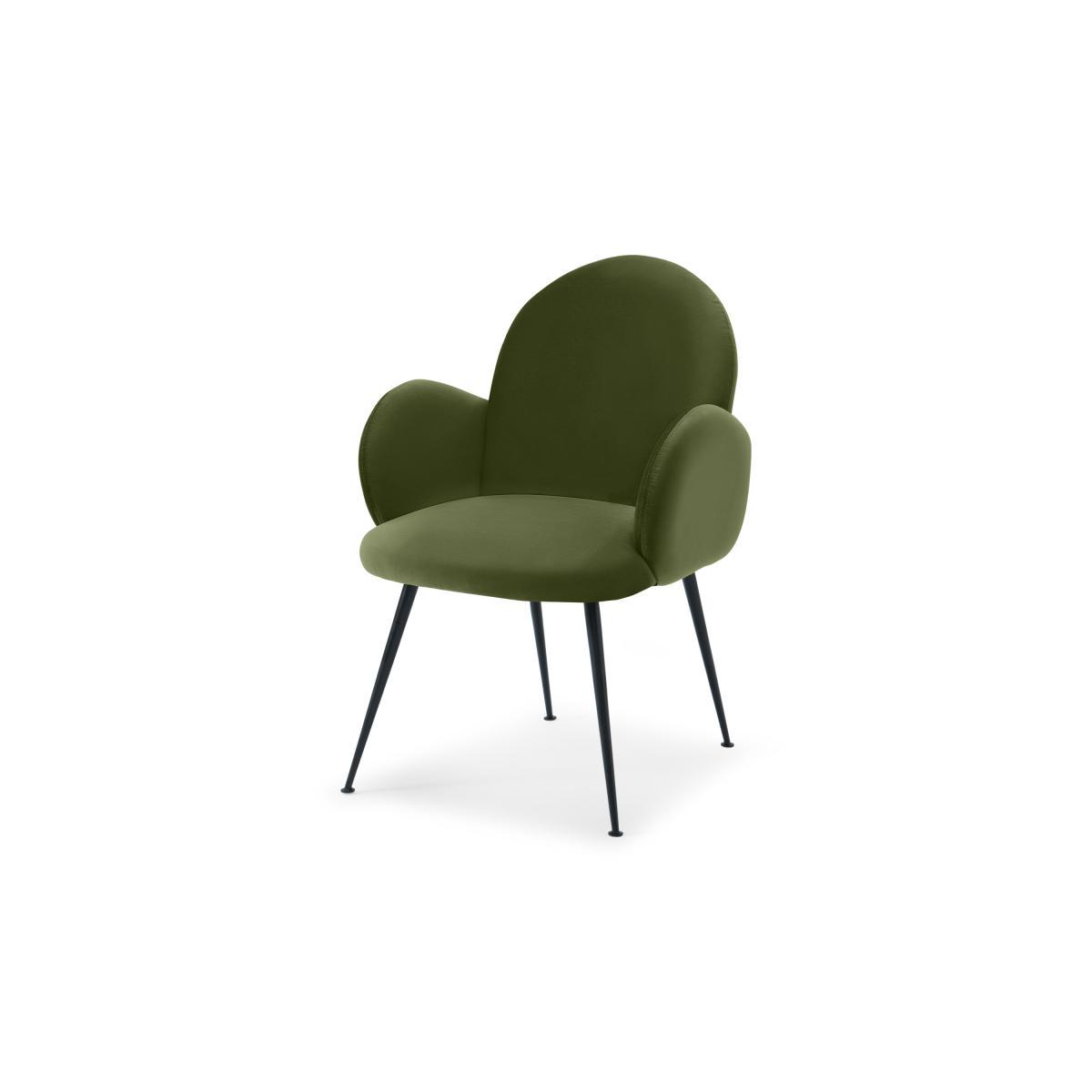 Bonnie Dining Chair, Ivy Green Velvet with Black Legs – image 3