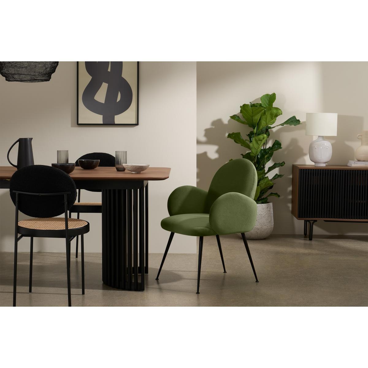 Bonnie Dining Chair, Ivy Green Velvet with Black Legs – image 4