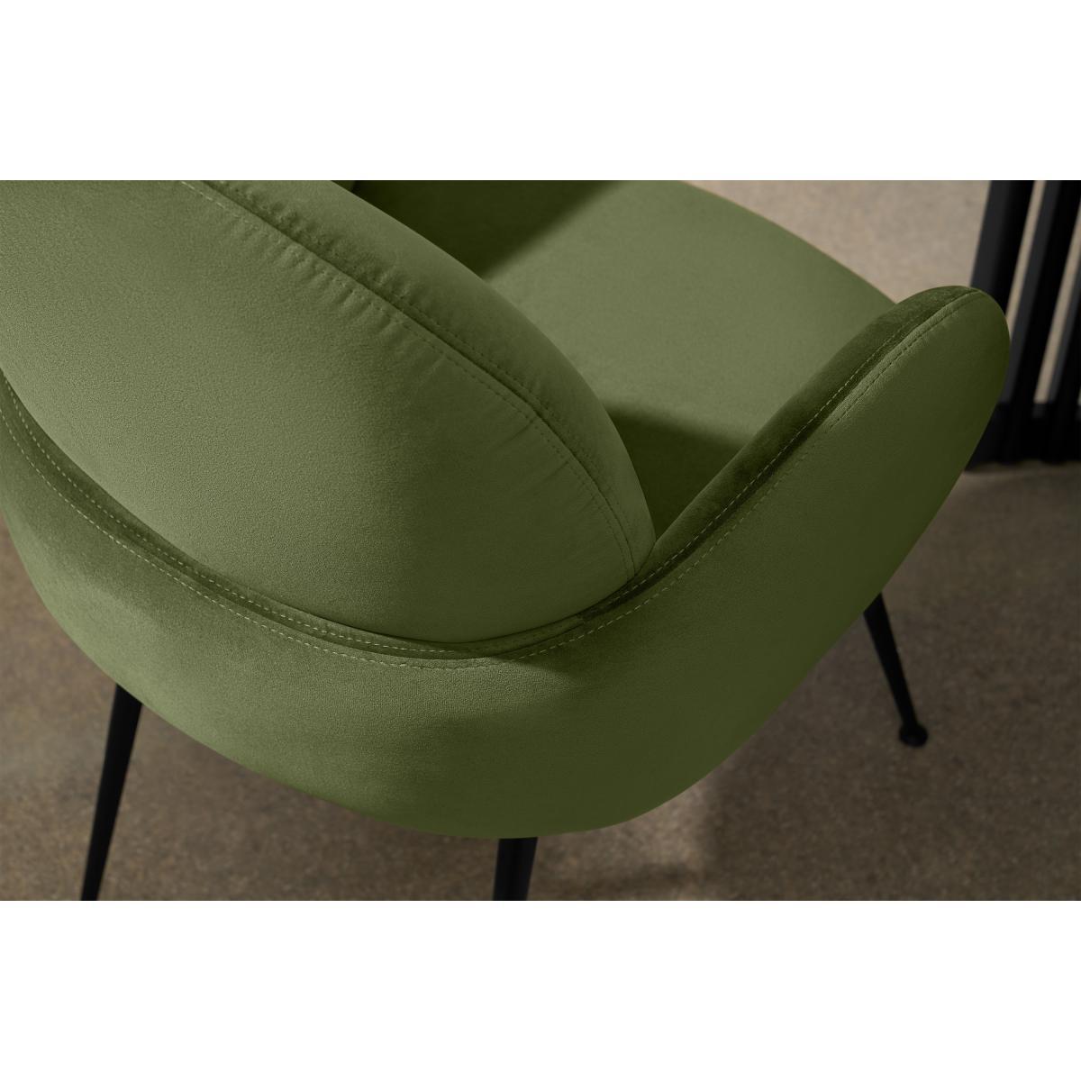 Bonnie Dining Chair, Ivy Green Velvet with Black Legs – image 5