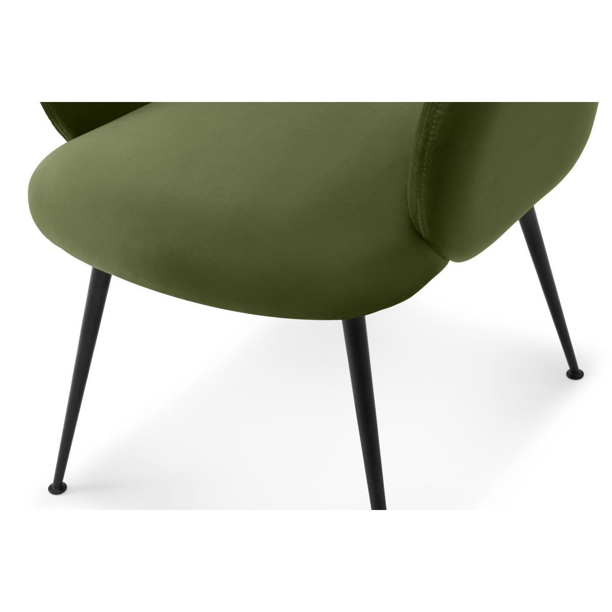 Bonnie Dining Chair, Ivy Green Velvet with Black Legs – image 8
