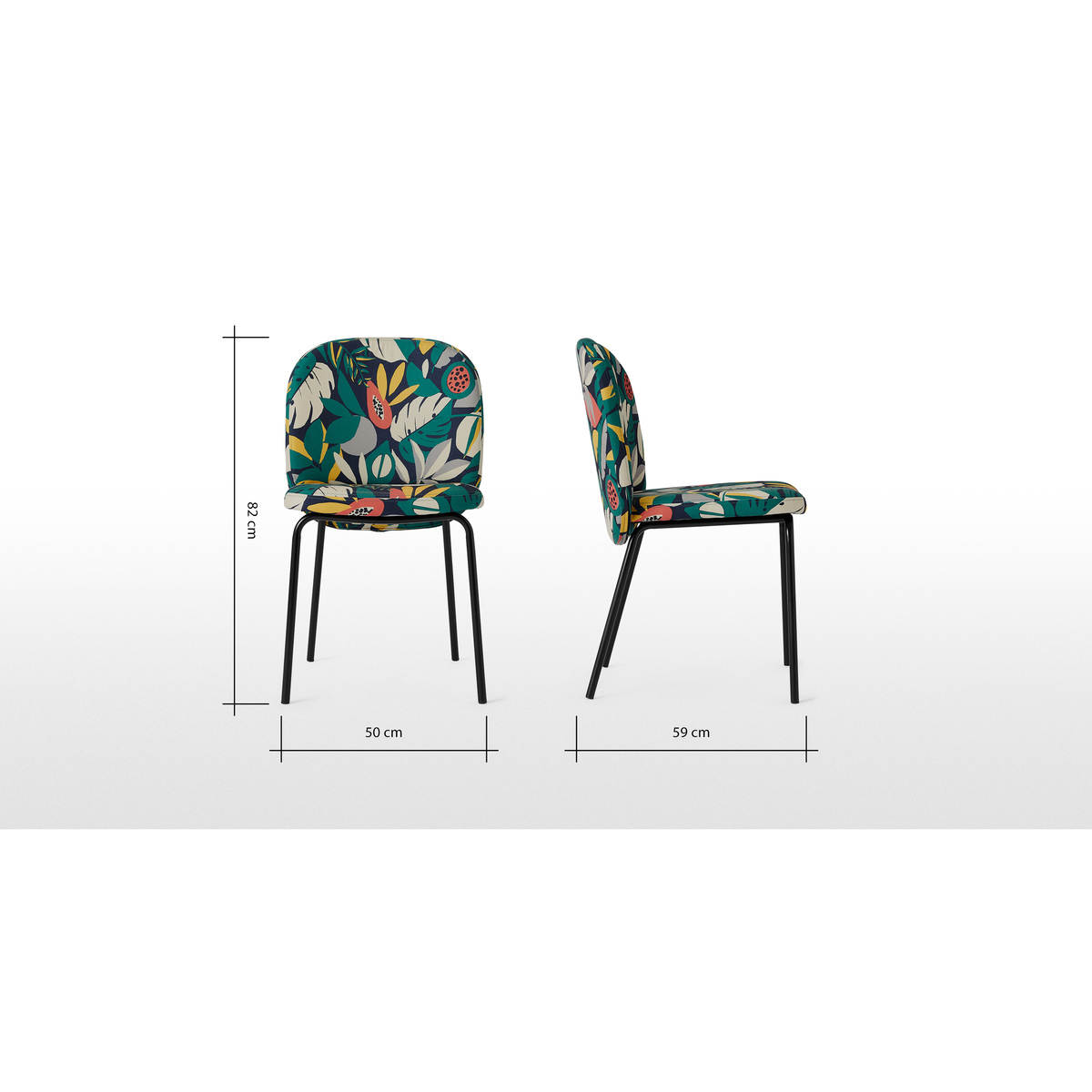 Safia Dining Chair, Curator Print & Black Legs – image 6