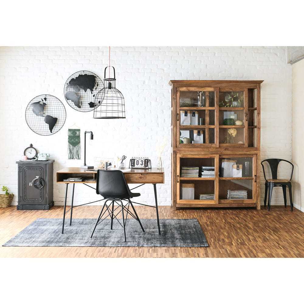 AUSTERLITZ - Leather and metal industrial chair in black – image 11