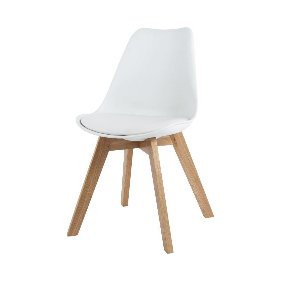 ICE - White Scandinavian Chair with Solid Oak – image 1