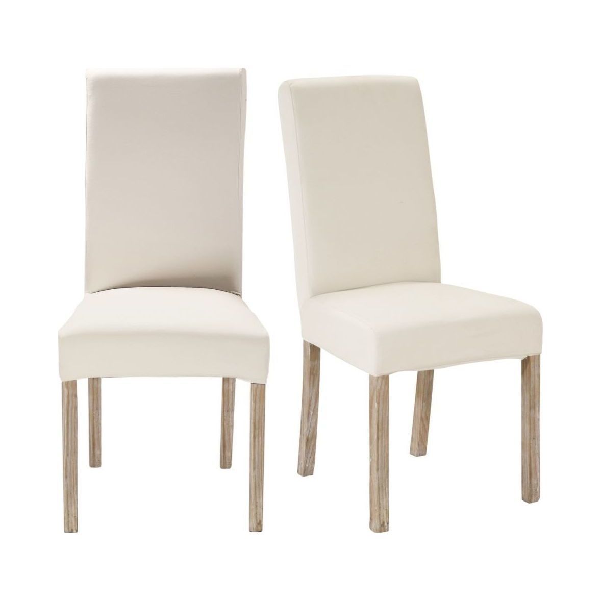 MARGAUX - 2 White Finish Pine Chairs for Covering – image 1