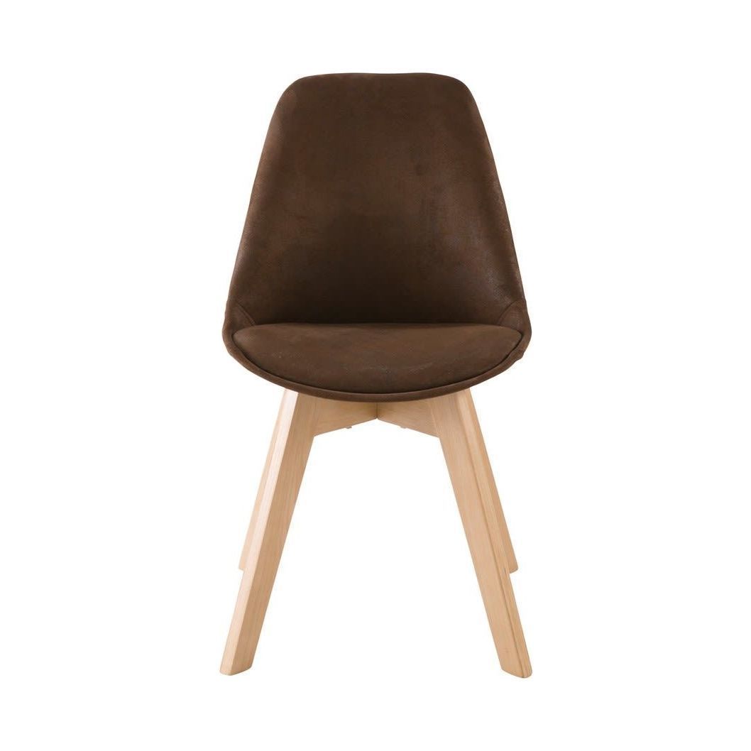 ICE - Brown Microsuede Scandinavian Chair – image 2