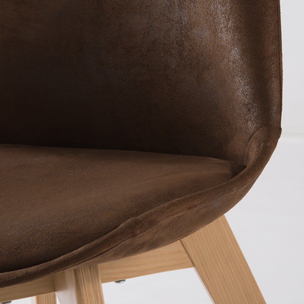 ICE - Brown Microsuede Scandinavian Chair – image 3