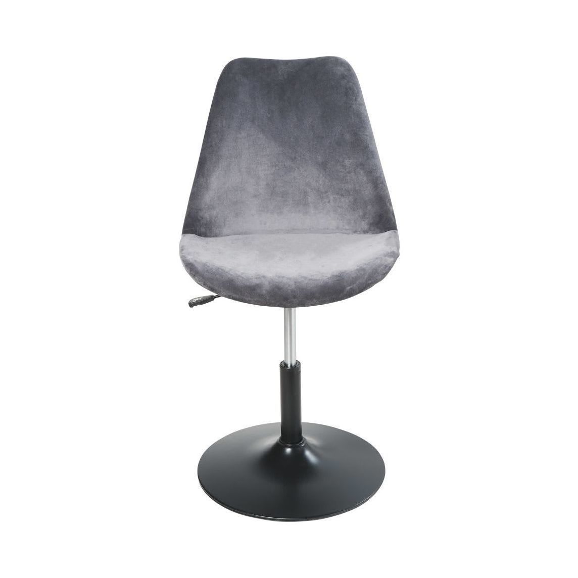 CIRCLE - Adjustable Grey Velvet Desk Chair – image 2