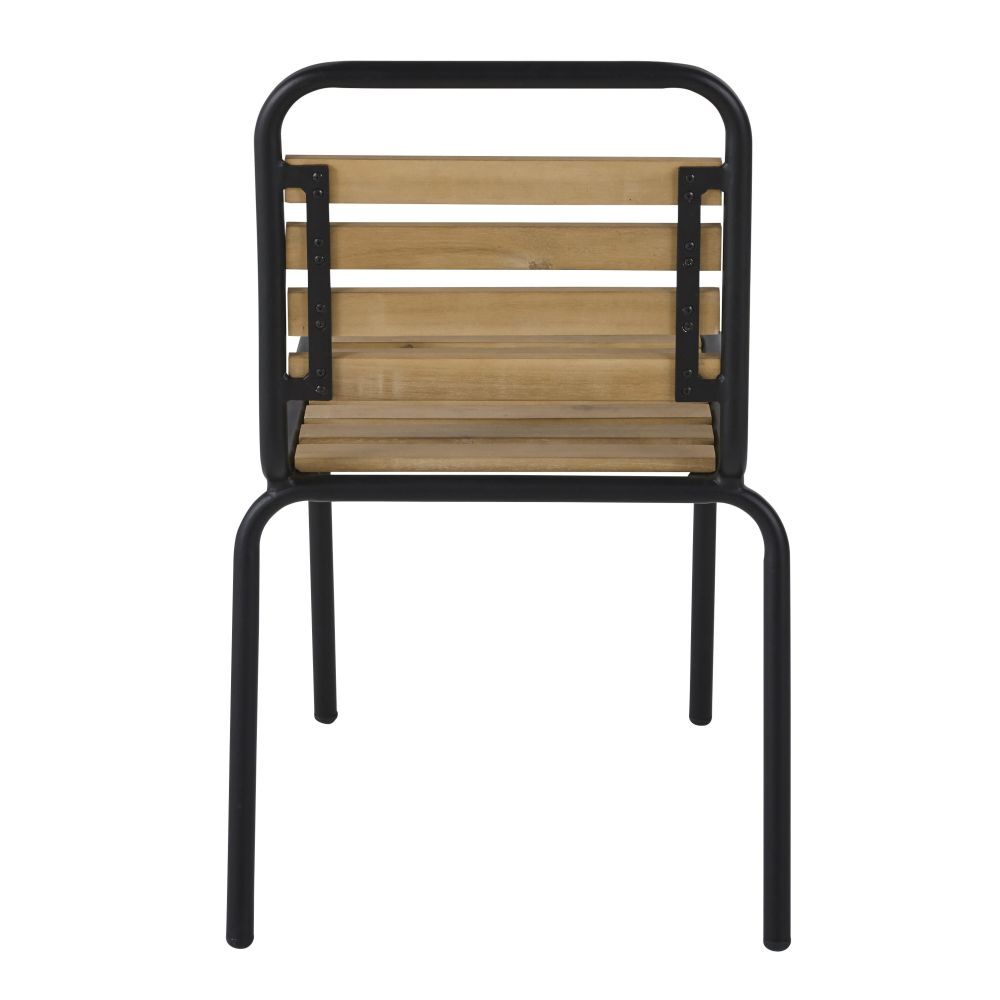 Professional Cut Out Acacia and Black Metal Chairs (x2) – image 3
