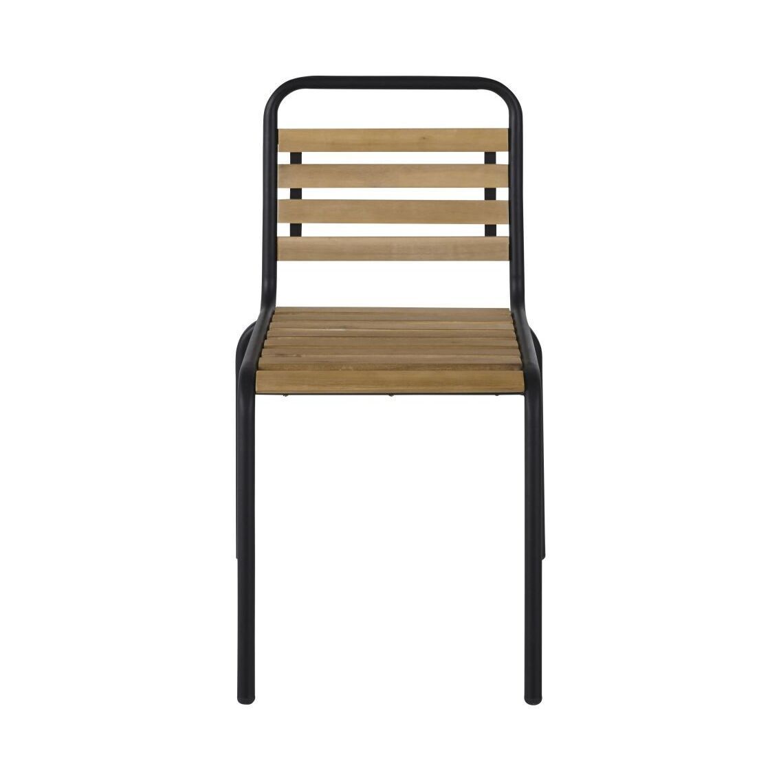 Professional Cut Out Acacia and Black Metal Chairs (x2) – image 2
