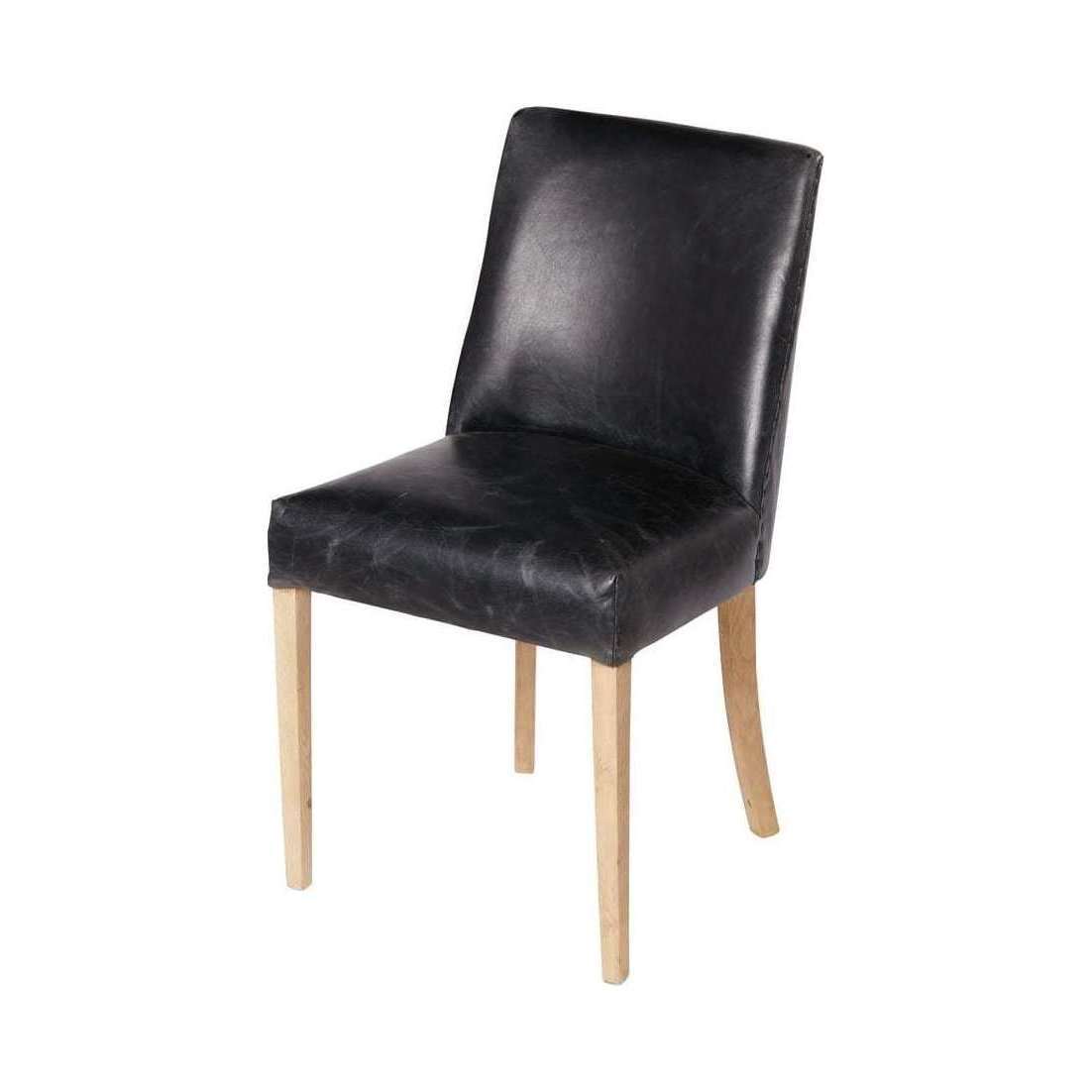 DIANE - Black Leather Chair – image 1