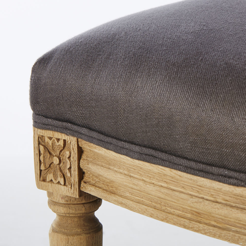 ISADORA - Taupe Linen and Solid Oak Chair – image 6