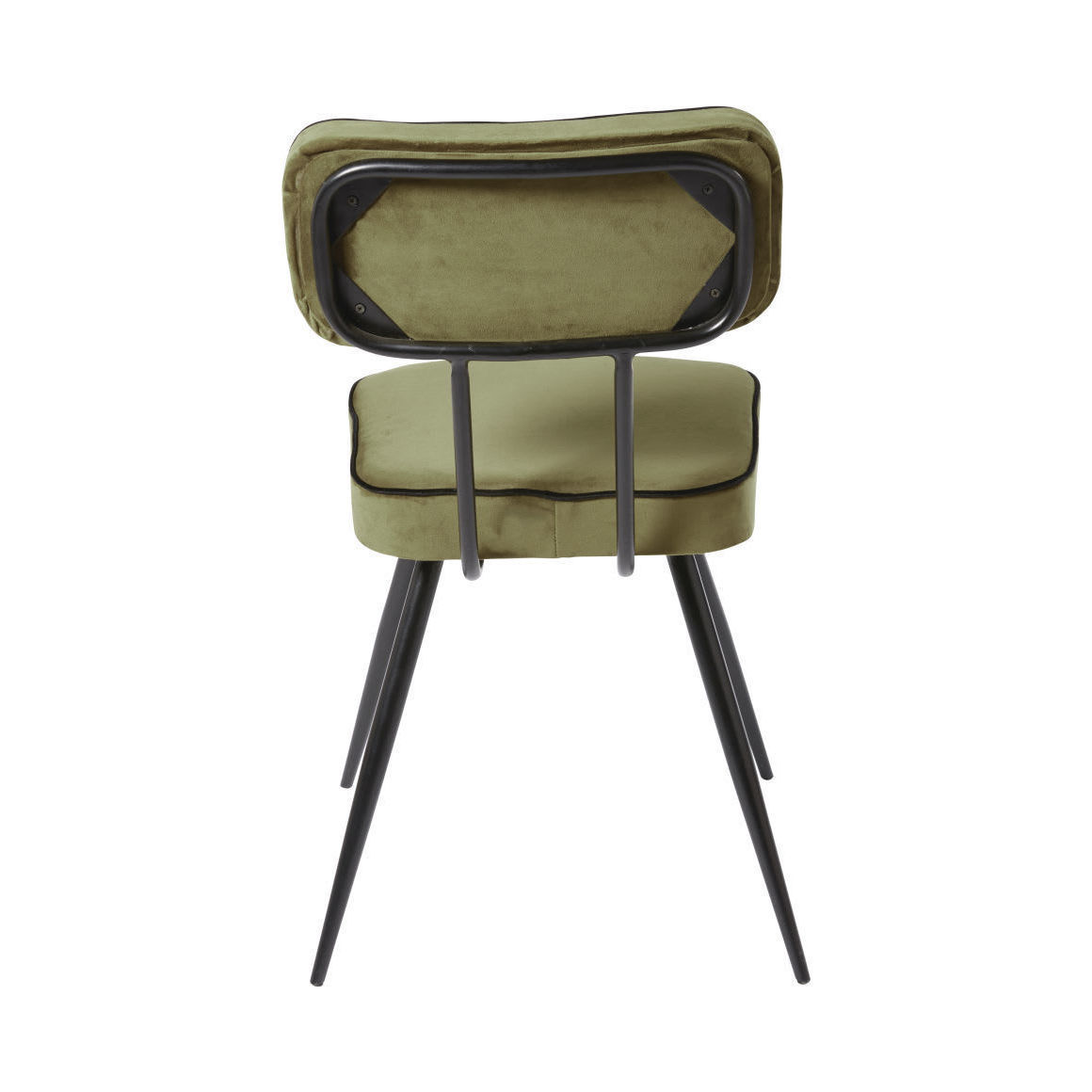 CLAPPER - Khaki Green Velvet and Black Metal Chair – image 3