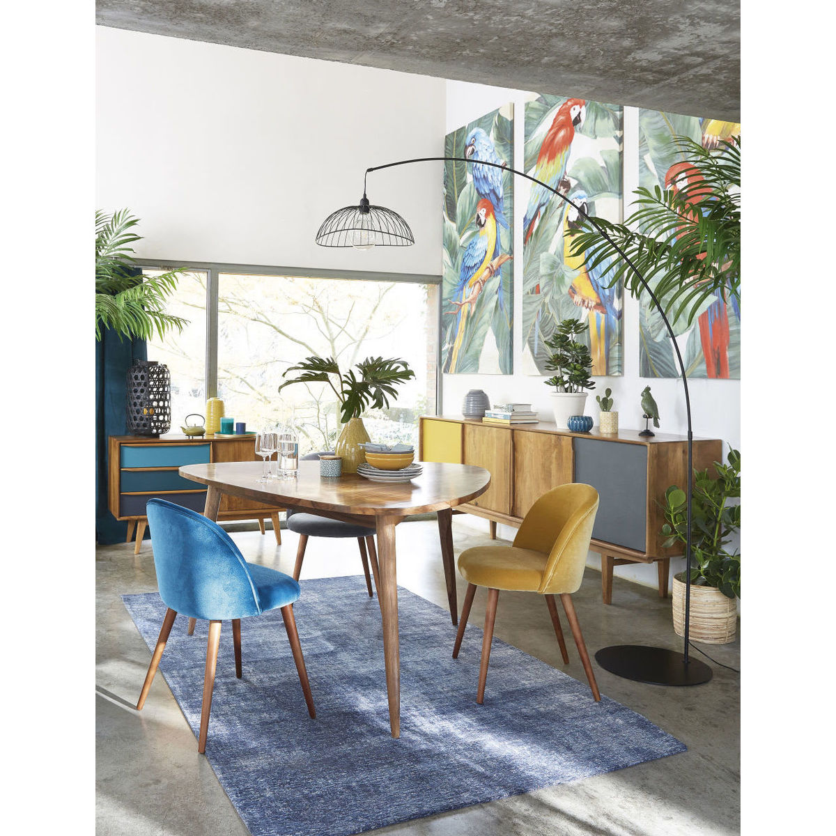 MAURICETTE - Anthracite Grey Velvet and Birch Vintage Armchair – image 7