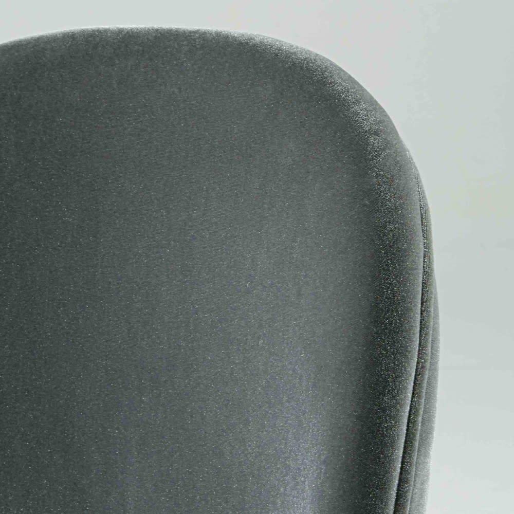 MAURICETTE - Anthracite Grey Velvet and Birch Vintage Armchair – image 8