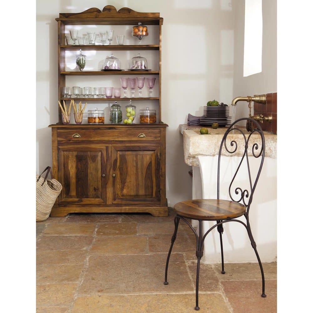 LUBÉRON - Solid Sheesham and Wrought Iron Heart-Back Chair – image 2