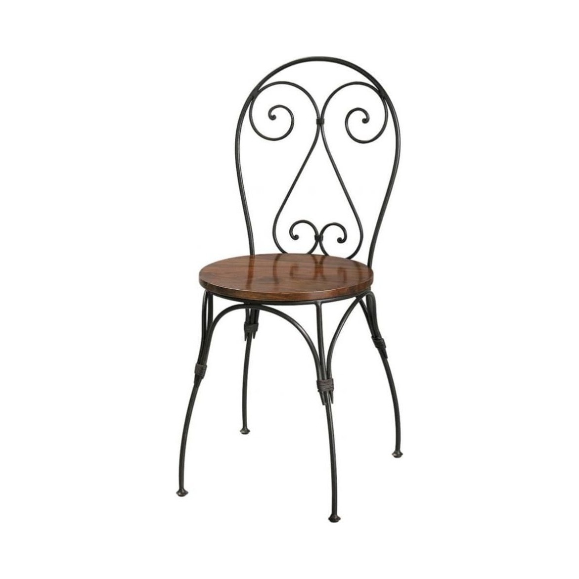 LUBÉRON - Solid Sheesham and Wrought Iron Heart-Back Chair – image 1
