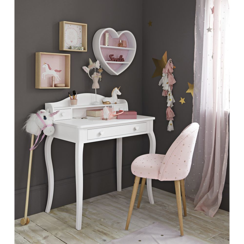 MAURICETTE - Pink Vintage Chair with Gold Star Print – image 3