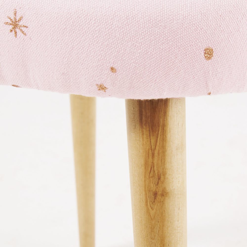 MAURICETTE - Pink Vintage Chair with Gold Star Print – image 6