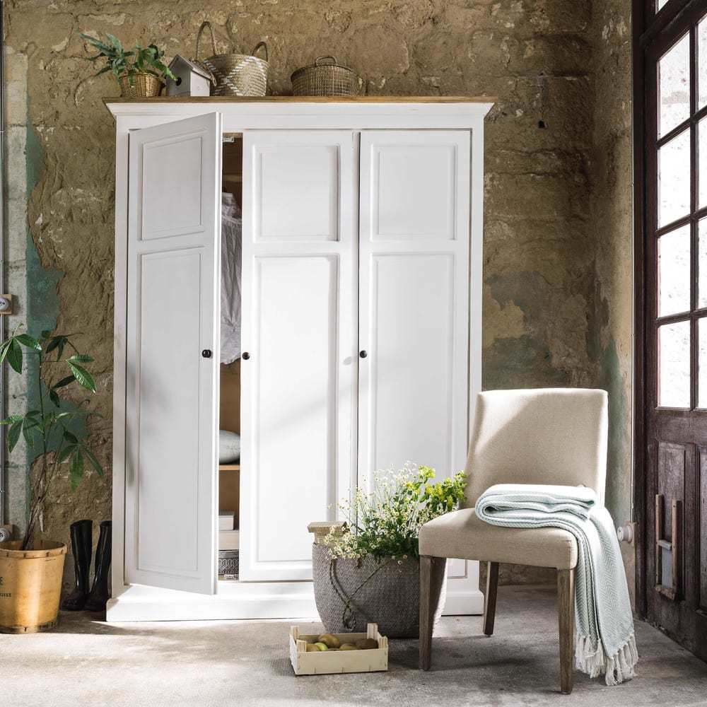 DIANE - Beige linen and bleached oak chair – image 3