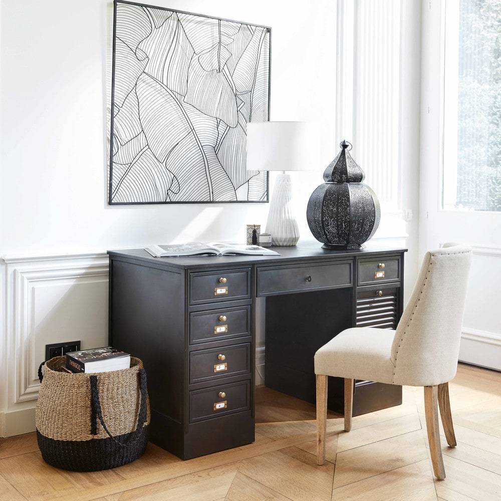 DIANE - Beige linen and bleached oak chair – image 4