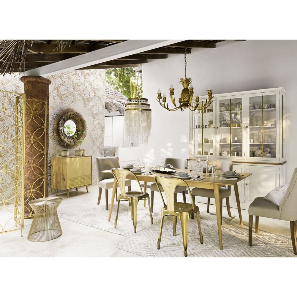 DIANE - Beige linen and bleached oak chair – image 5
