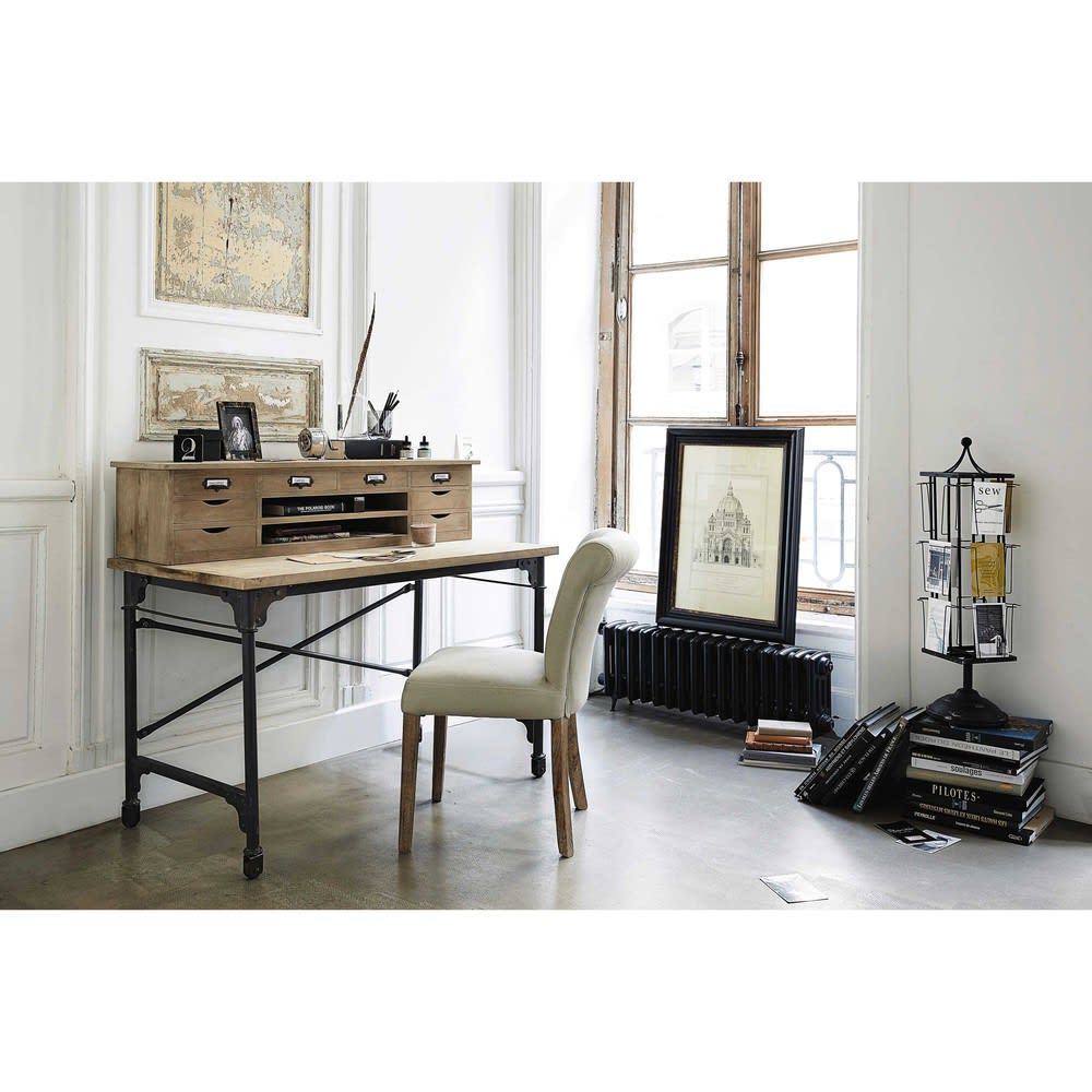 BOUDOIR - Linen button chair in ecru – image 6