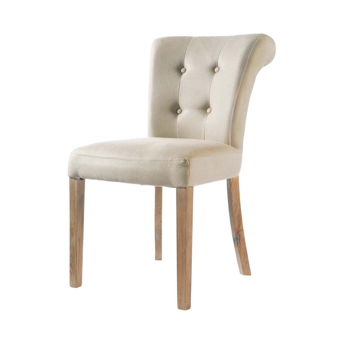 BOUDOIR - Linen button chair in ecru – image 1