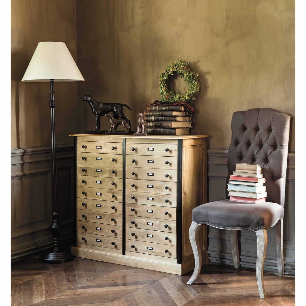 CHLOÉ - Linen and ash button chair in grey – image 3