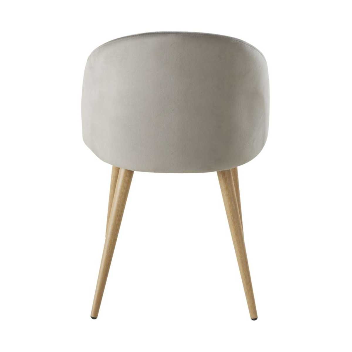 Professional grey velvet and oak-imitation metal vintage chairs (x2) Mauricette BUSINESS – image 3
