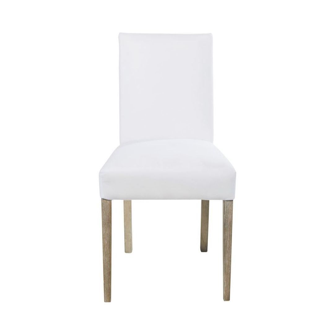 DIANA - 2 White Chairs with Slipcovers and Solid Pine Legs – image 2