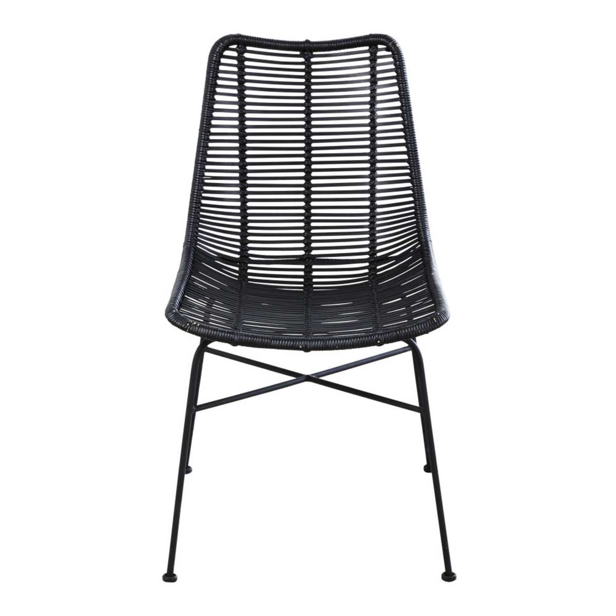 Black Rattan and Metal Chair Pitaya – image 2