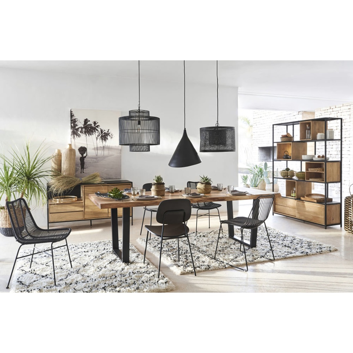 Black Rattan and Metal Chair Pitaya – image 6