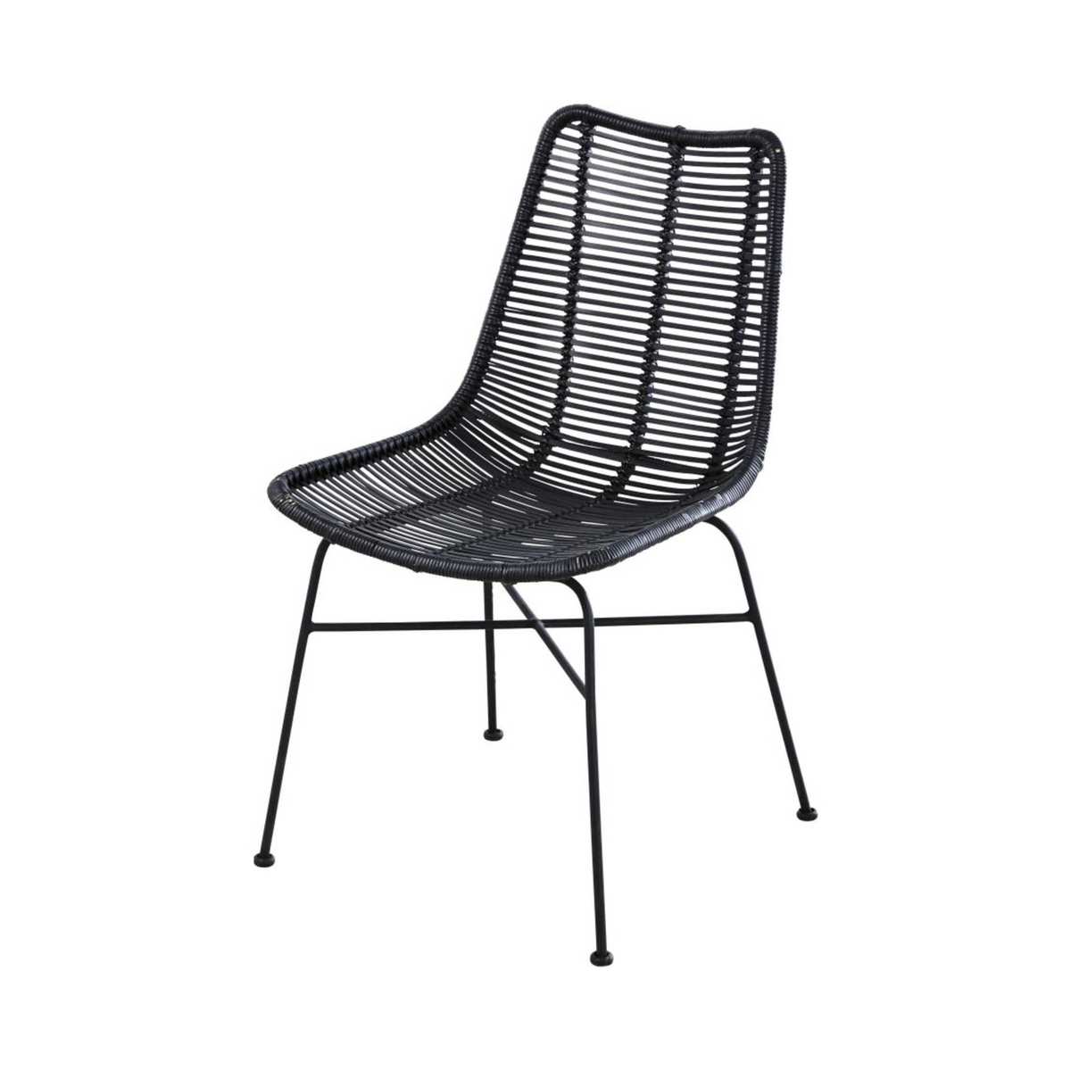 Black Rattan and Metal Chair Pitaya – image 1